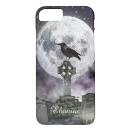 Funda Para iPhone 8/7 Estuche Full Moon Raven Celtic Cross para iPhone