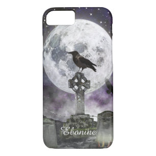 Funda Para iPhone 8/7 Estuche Full Moon Raven Celtic Cross para iPhone