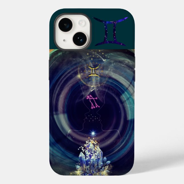 Funda De Case-Mate Para iPhone Estuche Gemini Phone, azul (Reverso )