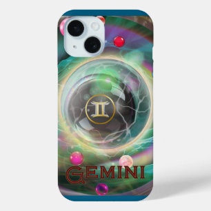 Funda Para iPhone 15 Estuche Gemini Phone, verde azulado