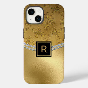 Funda Para iPhone 14 De Case-Mate Estuche Glam Gold Damask Monogrammed Funda-Mate pa