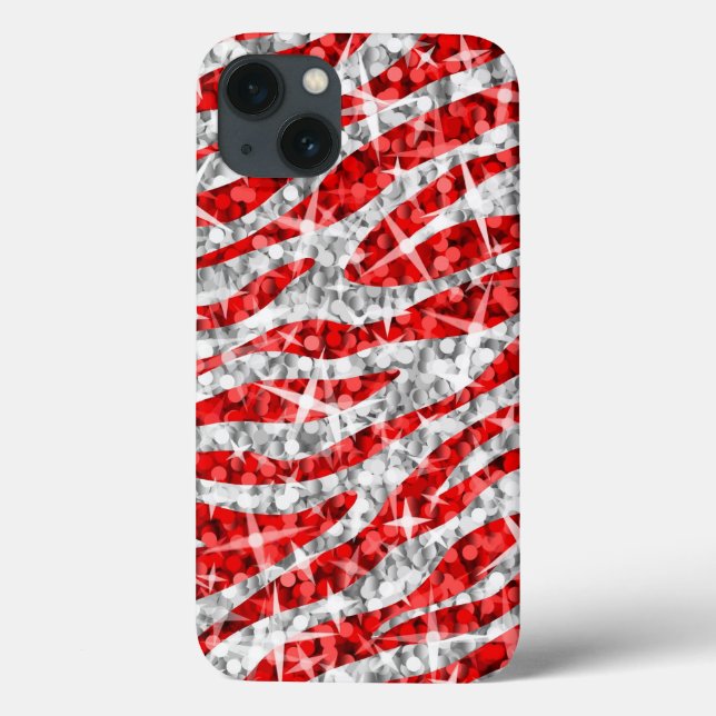 Funda De Case-Mate Para iPhone Estuche Glitz Zebra Red iPhone (Reverso)