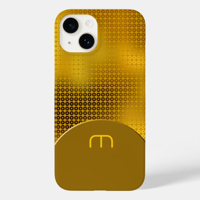 Funda De Case-Mate Para iPhone Estuche Gold Sequin Monograma Funda-Mate para iPho (Reverso )