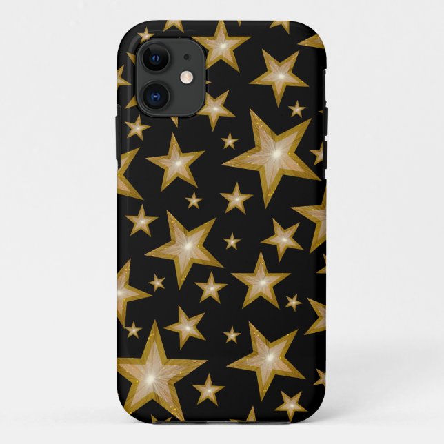 Funda De Case-Mate Para iPhone Estuche "Gold" Stars para iPhone negro (Reverso)
