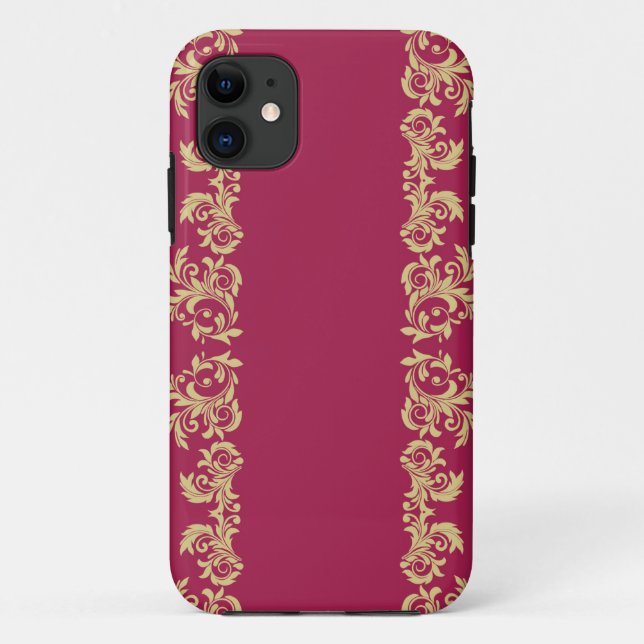 Funda De Case-Mate Para iPhone Estuche Golden Wine Swirls para iPhone Funda-Mate (Reverso)