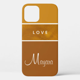 Funda Para iPhone 12 Estuche Gradient Gold Phone para Chicas