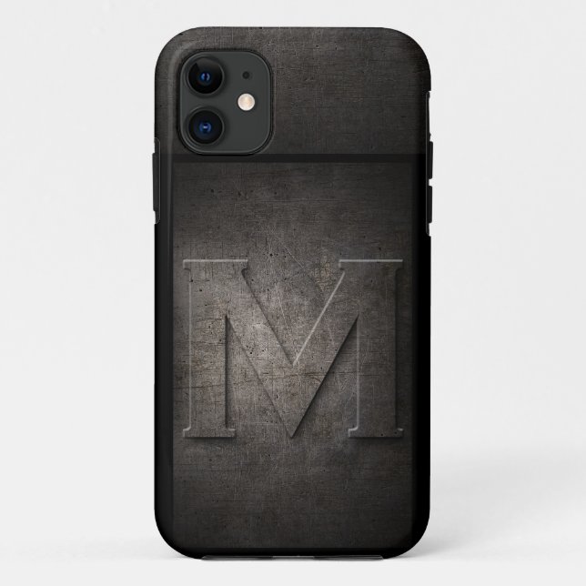 Funda De Case-Mate Para iPhone Estuche Grunge Metalizado Monograma Iphone (Reverso)