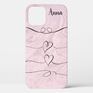 Funda Para iPhone 12 Estuche Guay Trendy Pink Heart Love Funda-Mate par