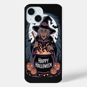 Funda Para iPhone 15 Estuche Happy Halloween Witch Pumpkin para iPhone
