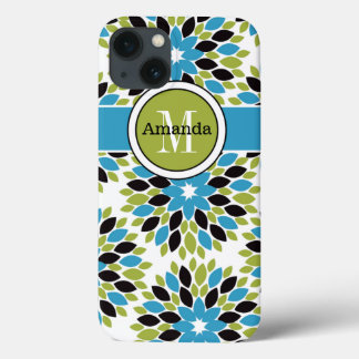 Funda Para iPhone 13 Estuche iPad Mini | Floral | Azul, Verde, Blanco