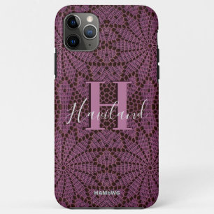 Funda Para iPhone 11 Pro Max Estuche iPhone Cherry Wine Crochet HAMbWG