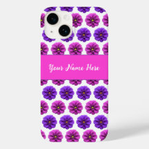 Estuche Iphone - Flores rosa y morada