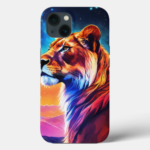 Funda Para iPhone 13 Estuche iPhone / iPadLioness Under Starry Sky Futu