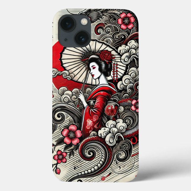 Funda De Case-Mate Para iPhone Estuche japonés para teléfono Geisha - Diseño de a (Reverso)