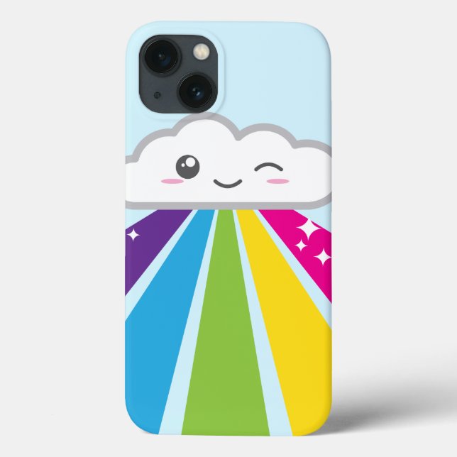 Funda De Case-Mate Para iPhone Estuche Kawaii Cloud and Rainbow iPad (Reverso)