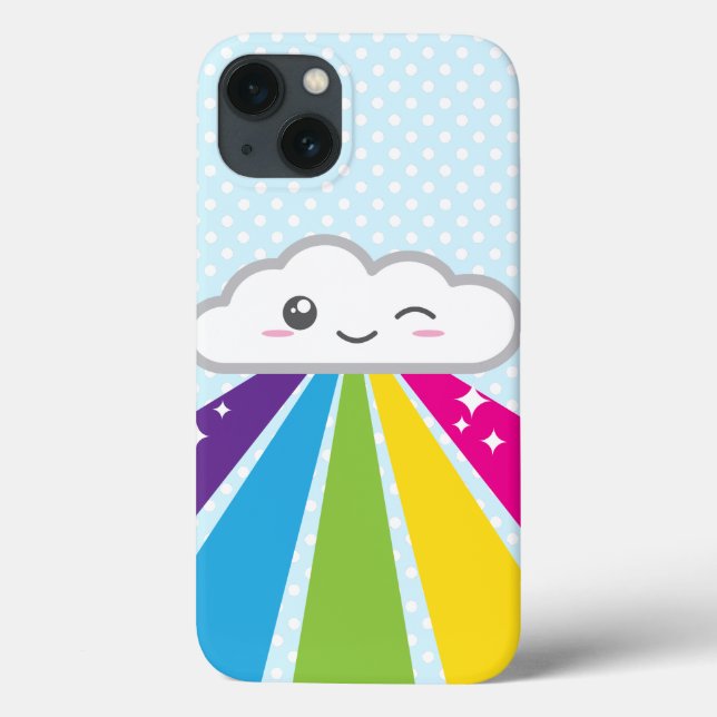 Funda De Case-Mate Para iPhone Estuche Kawaii Cloud and Rainbow iPad Mini (Reverso)
