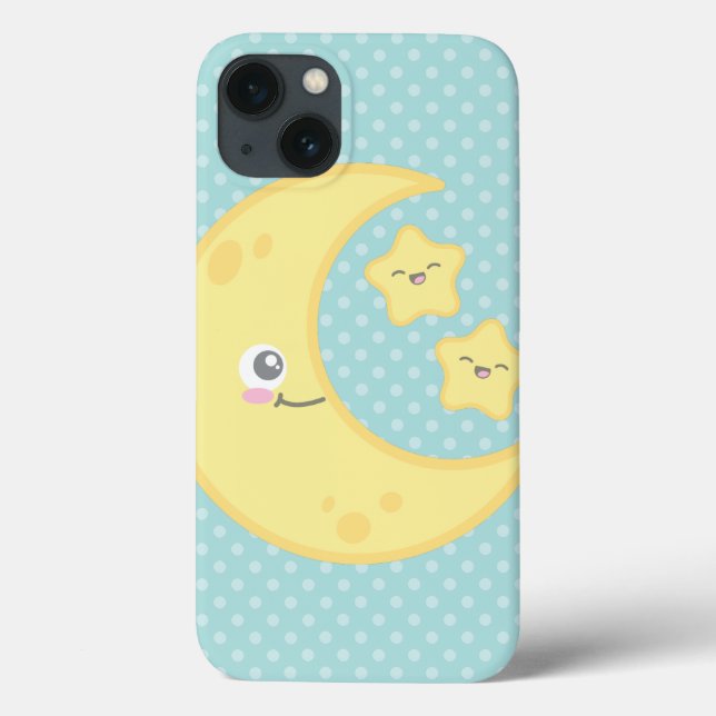 Funda De Case-Mate Para iPhone Estuche Kawaii Moon y Stars iPad (Reverso)