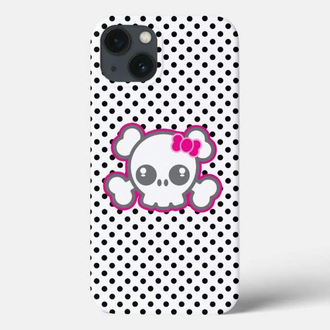 Funda De Case-Mate Para iPhone Estuche Kawaii Pink Ribbon Skull iPad (Reverso)