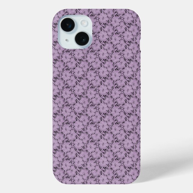 Funda De Case-Mate Para iPhone Estuche Lavender Lace Floral para iPhone (Reverso )