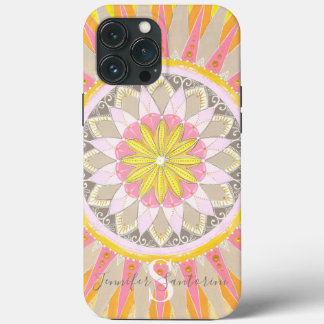 Funda Para iPhone 13 Pro Max Estuche Mandala Morning Sun Monogrammed para iPhon