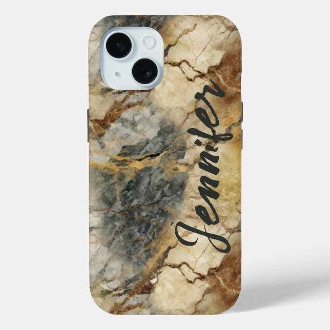 Funda De Case-Mate Para iPhone Estuche Marble Stone 15 para iPhone / iPad (Reverso )
