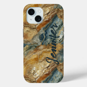 Funda Para iPhone 15 Estuche Marble Stone Earth Tone para iPhone / iPad