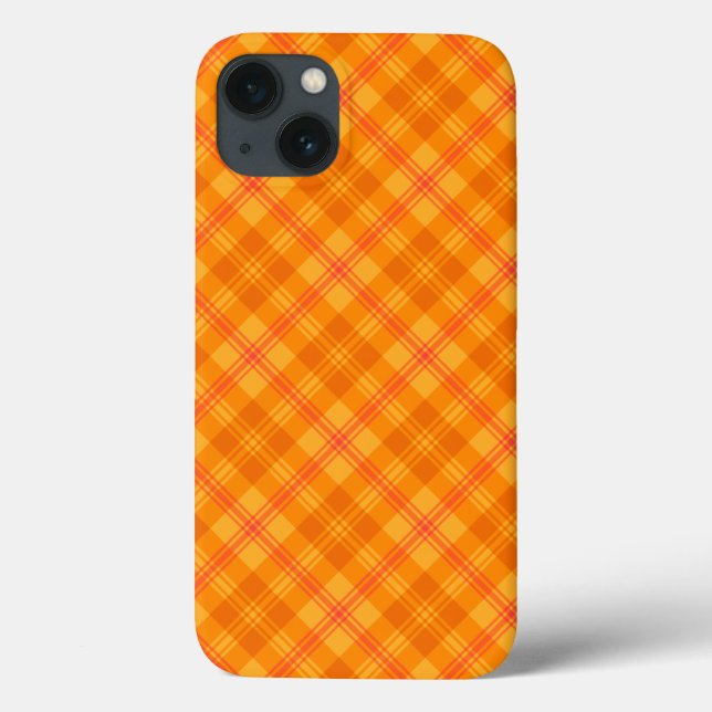 Funda De Case-Mate Para iPhone Estuche Marigold Medley Naranja Plaid Funda-Mate i (Reverso)