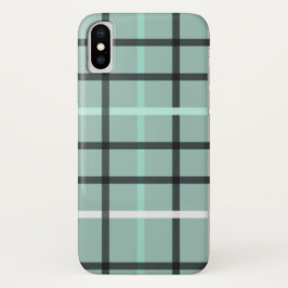 Funda Para iPhone X Estuche Masculine Blue and Grey Plaid para iPhone 