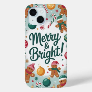 Funda Para iPhone 15 Estuche Merry & Bright Gingerbread Man iPhone / iP