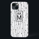 Funda Para iPhone 13 Estuche mini para iPad monograma de patrón blanco<br><div class="desc">Personalizable iPad mini funda con estampado de rayas negras y blancas con etiqueta y monograma. Esto está disponible en una variedad de colores y variedad de fundas y mangas.</div>