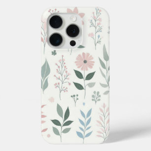 Funda Para iPhone 15 Pro estuche minimalista de teléfono floral pastel