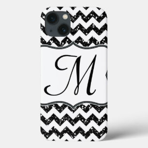 title_seo2 Estuche moderno de Glitt negro Chevron Girly Monog