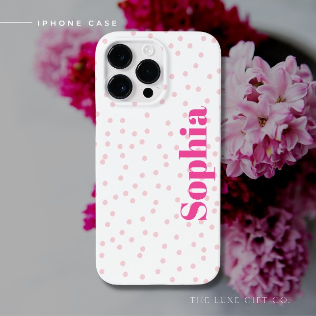 Funda De Case-Mate Para iPhone Estuche moderno para iPhone Pink Spot con nombre (Subido por el creador)