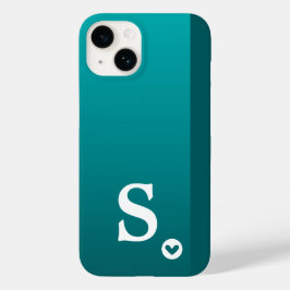 Funda Para iPhone 14 De Case-Mate Estuche Monograma Corazón Verde Femenino Simple Mo