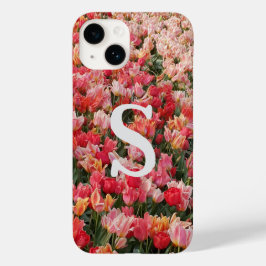 Funda Para iPhone 14 De Case-Mate Estuche monograma para iPhone con flor de tulipano