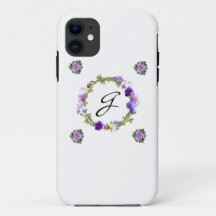 Estuche Monograma para teléfono floral