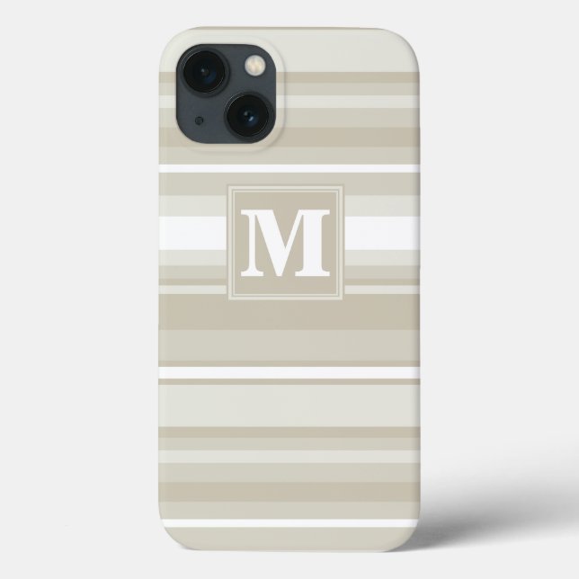 Funda De Case-Mate Para iPhone Estuche Monograma sandstone stripes Funda-Mate par (Reverso)