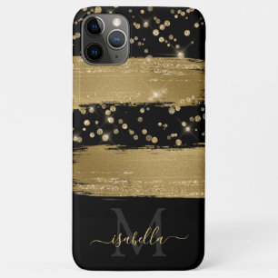 Funda Para iPhone 11 Pro Max Estuche monogramado para teléfono celular de oro n