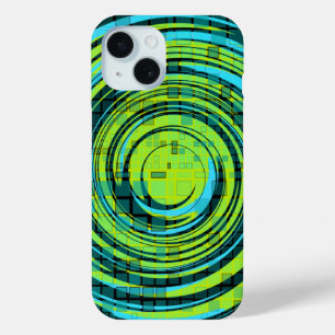 Funda Para iPhone 15 Estuche Mosaic Swirl Blue Green para iPhone