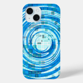 Funda Para iPhone 15 Estuche Mosaic Swirl Blue para iPhone