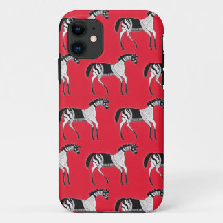 Funda Para iPhone 11 Estuche Mycenaean para iPhone de caballos rojos in