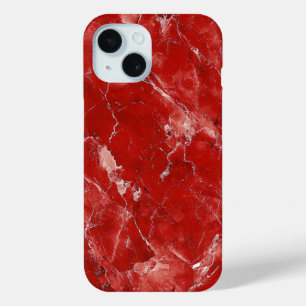 Funda Para iPhone 15 Estuche negrita para teléfono de mármol rojo con v