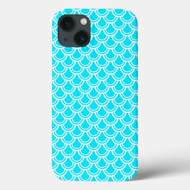 Funda De Case-Mate Para iPhone Estuche Neon Blue Fish Scale Pattern iPad Air (Reverso)