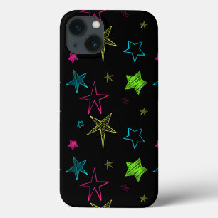 Funda Para iPhone 13 Estuche Neon Doodle Stars iPad