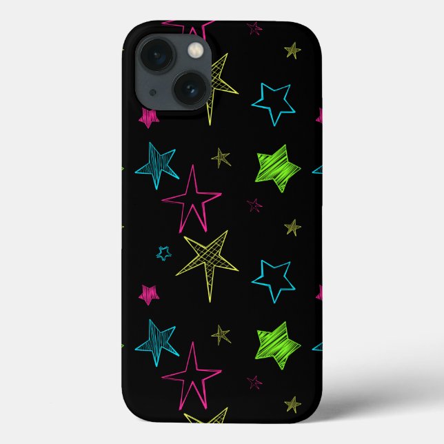 Funda De Case-Mate Para iPhone Estuche Neon Doodle Stars iPad (Reverso)