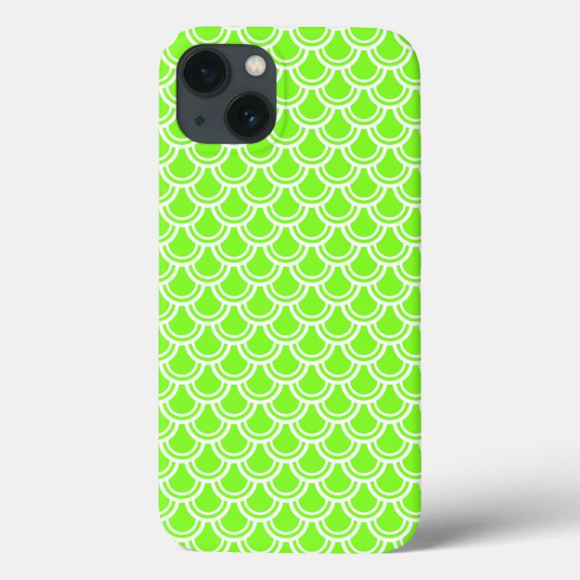 Funda De Case-Mate Para iPhone Estuche Neon Green Fish Scale Pattern iPad Air (Reverso)