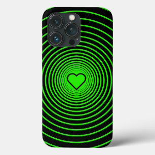 Funda Para iPhone 13 Pro Estuche Neon Green para iPhone negro con calor