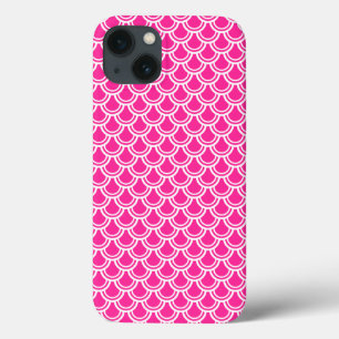 Funda Para iPhone 13 Estuche Neon Pink Fish Scale Pattern iPad