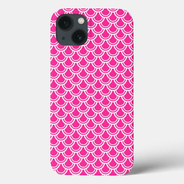 Funda De Case-Mate Para iPhone Estuche Neon Pink Fish Scale Pattern iPad (Reverso)