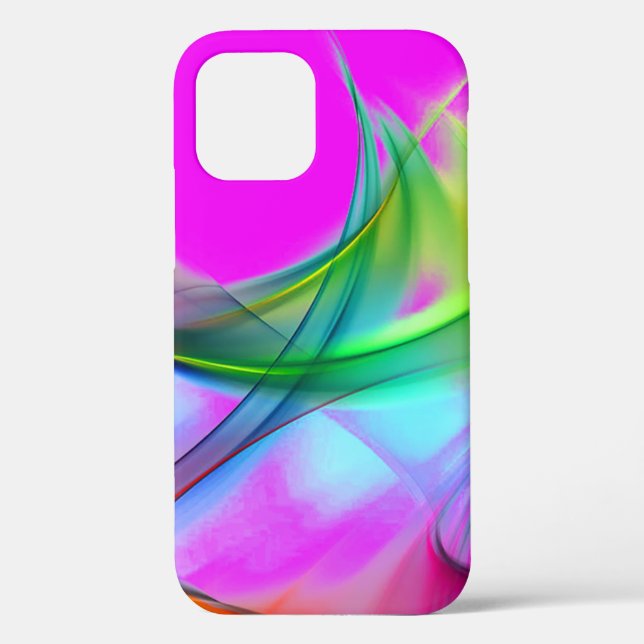 Funda De Case-Mate Para iPhone Estuche Neon Rainbow Abstract Design Funda-Mate pa (Reverso )